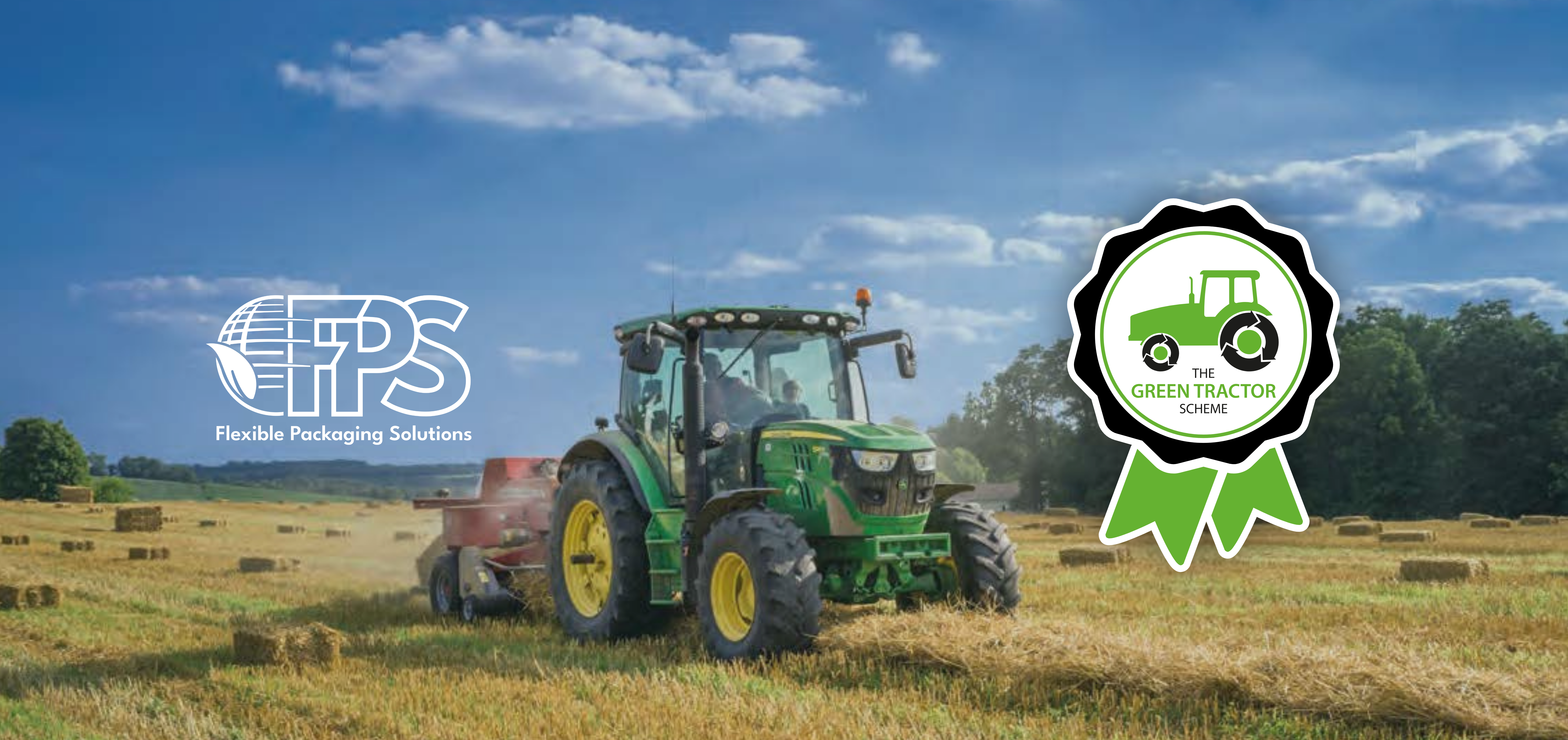 Image promoting sustainable agriculture practices with a green tractor image.
